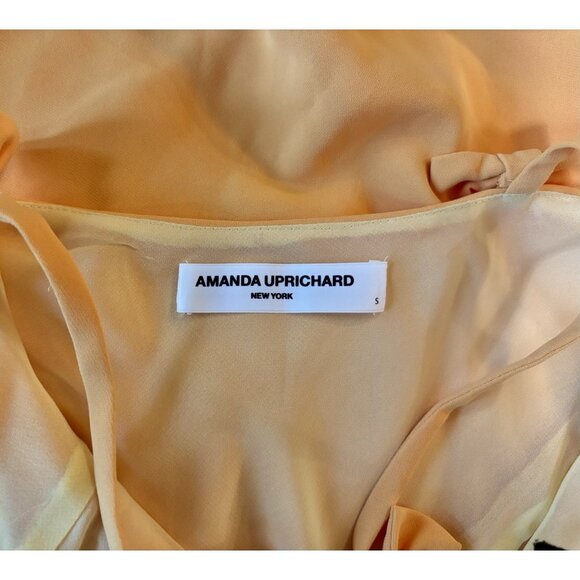 Amanda Uprichard Revolve Yellow Bows Back Midi Melonie Dress Sz Small - Picture 7 of 7